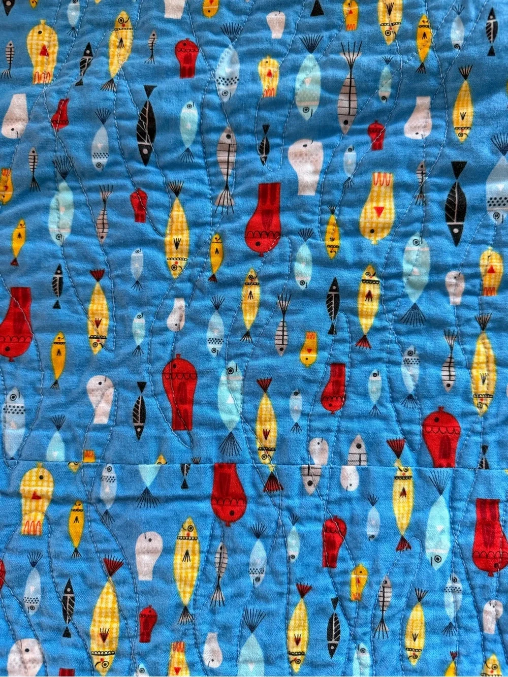 Nautical Patchwork Quilt - Red & Blue